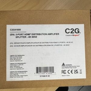 C2G 4K HDMI Splitter Amplified 1x2 Distribution New